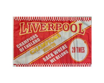 Liverpool League Champions 2025 Flag/ Banner - 20 Times - Size 3x2 ft
