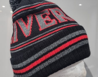 Liverpool Bobble Hat - Black, Grey and Red