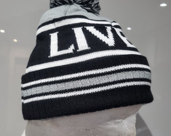 Liverpool Bobble Hat - Black, Grey and White