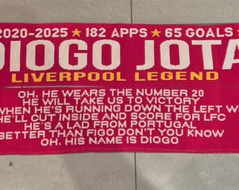 Liverpool Diogo Jota Scarf - Liverpool Legend - Woolen Double Sided