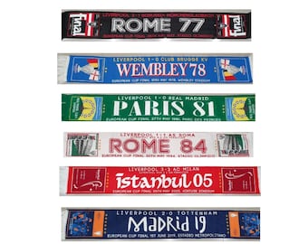 Liverpool European Scarf Set - Six Scarves Celebrating Liverpool's European Success