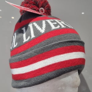 Liverpool Bobble Hat Grey, Red and White image 1