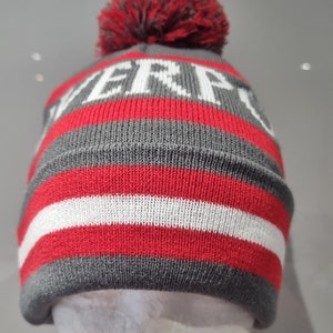 Liverpool Bobble Hat Grey, Red and White image 2