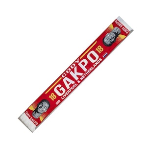 Liverpool Player Scarf - Cody Gakpo No.18 - Liverpool & Netherlands - Woven Scarf
