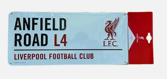 リバプールFC ANFIELD ROAD L4 サインプレート Liverpool Anfield Road L4 Metal Street Sign - Etsy