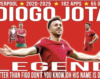 Liverpool Diogo Jota Legend Flag/ Banner - Size 5ft x 3ft - In stock