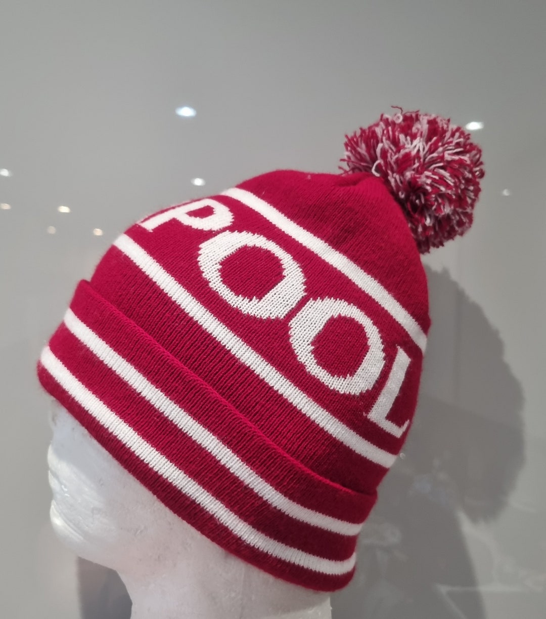 Liverpool Red and White Bobble Hat - Etsy