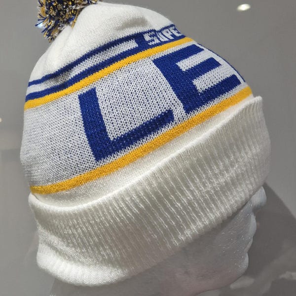 Leeds White and Blue Bobble Hat - Super Whites