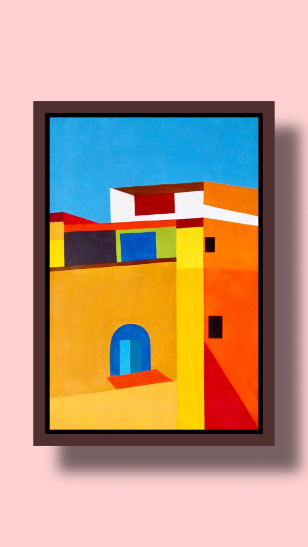 Original Large Acrylic Painting of Buildings Done on Canvas Etsy