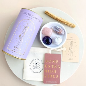 Virgo Zodiac Crystal Set Kit | Astrology September Birthday Gift | Unique Holiday Self Care Best Friend Sister Bridesmaid Proposal Bundle