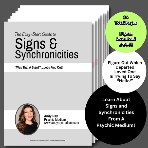 Easy-Start Guide To Signs & Synchronicities, Downloadable .PDF Spiritual E-Book, Andy Ray, Psychic Medium