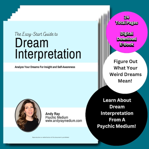 East-Start Guide to Spiritual Dream Interpretation, .PDF Digital Download E-Book with Worksheets from Andy Ray, Psychic Medium