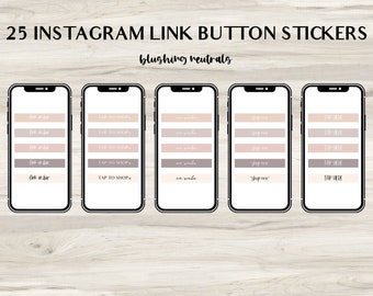 25 Instagram Link Button Stickers, Tap to Shop link stickers, Link Button Covers, IG Sticker Pack for Social Media bloggers influencers