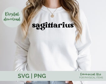 Sagittarius SVG PNG | Zodiac svg| Astrology svg| fire sign svg| Horoscope svg| zodiac sign svg| retro svg png| boho svg| gift for her svg