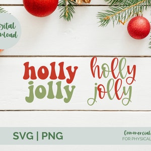 Holly Jolly SVG PNG| Christmas 2021 SVG| retro Christmas shirt svg| Holiday sign svg|coffee mug svg| pillow svg| free commercial use| cricut