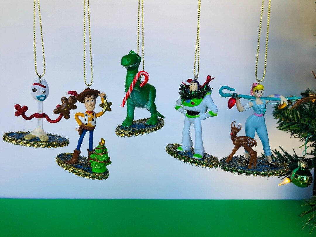 TOY STORY ORNAMENTS Set of 5 Toys Embellished With Christmas Etsy
