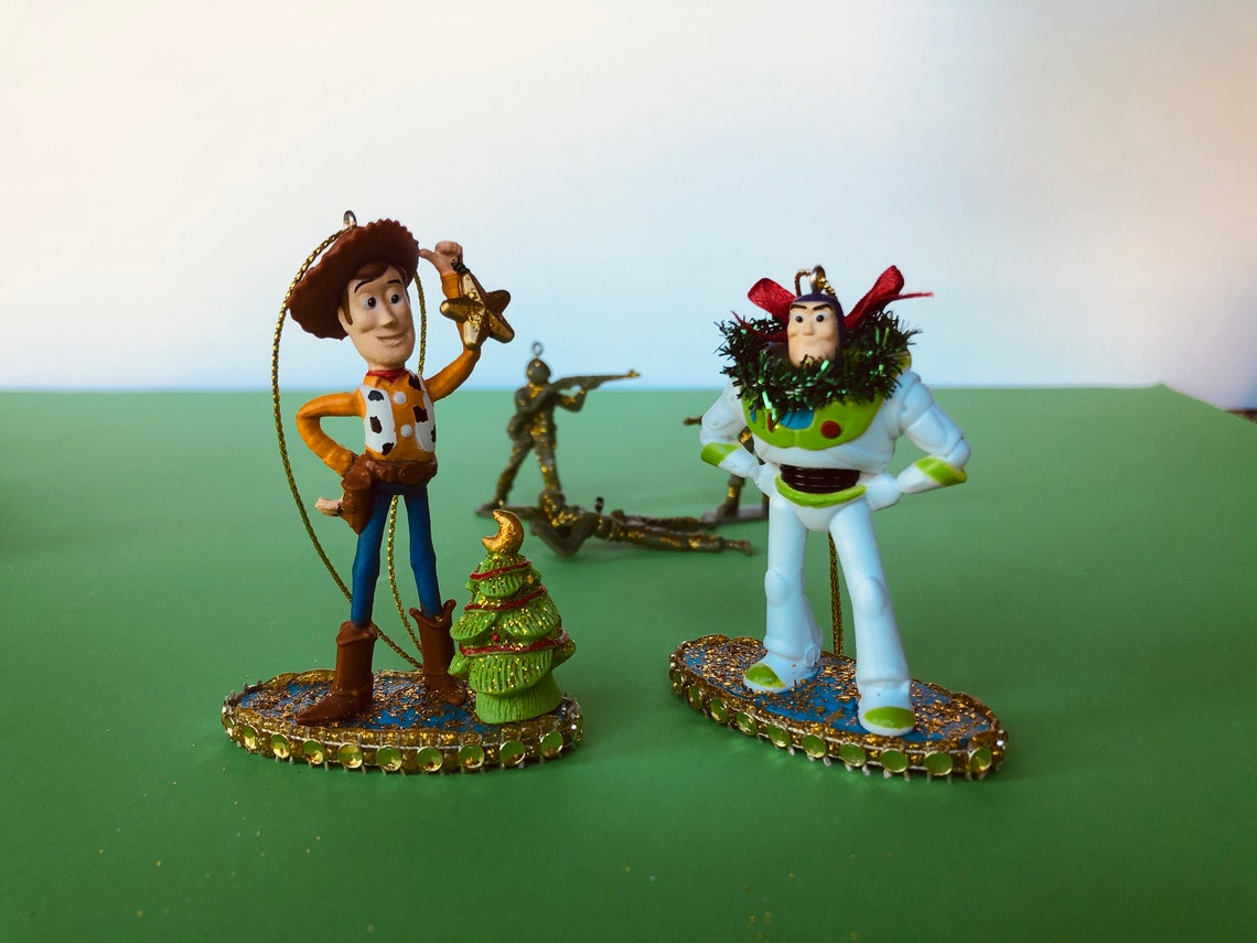 TOY STORY ORNAMENTS Set of 5 Toys Embellished With Christmas Etsy