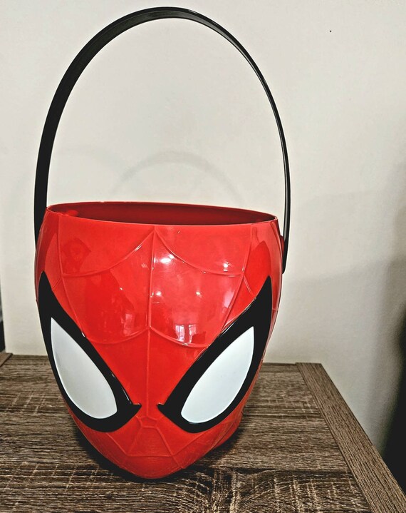 Marvel Spiderman Bucket for Toys or Halloween. Etsy