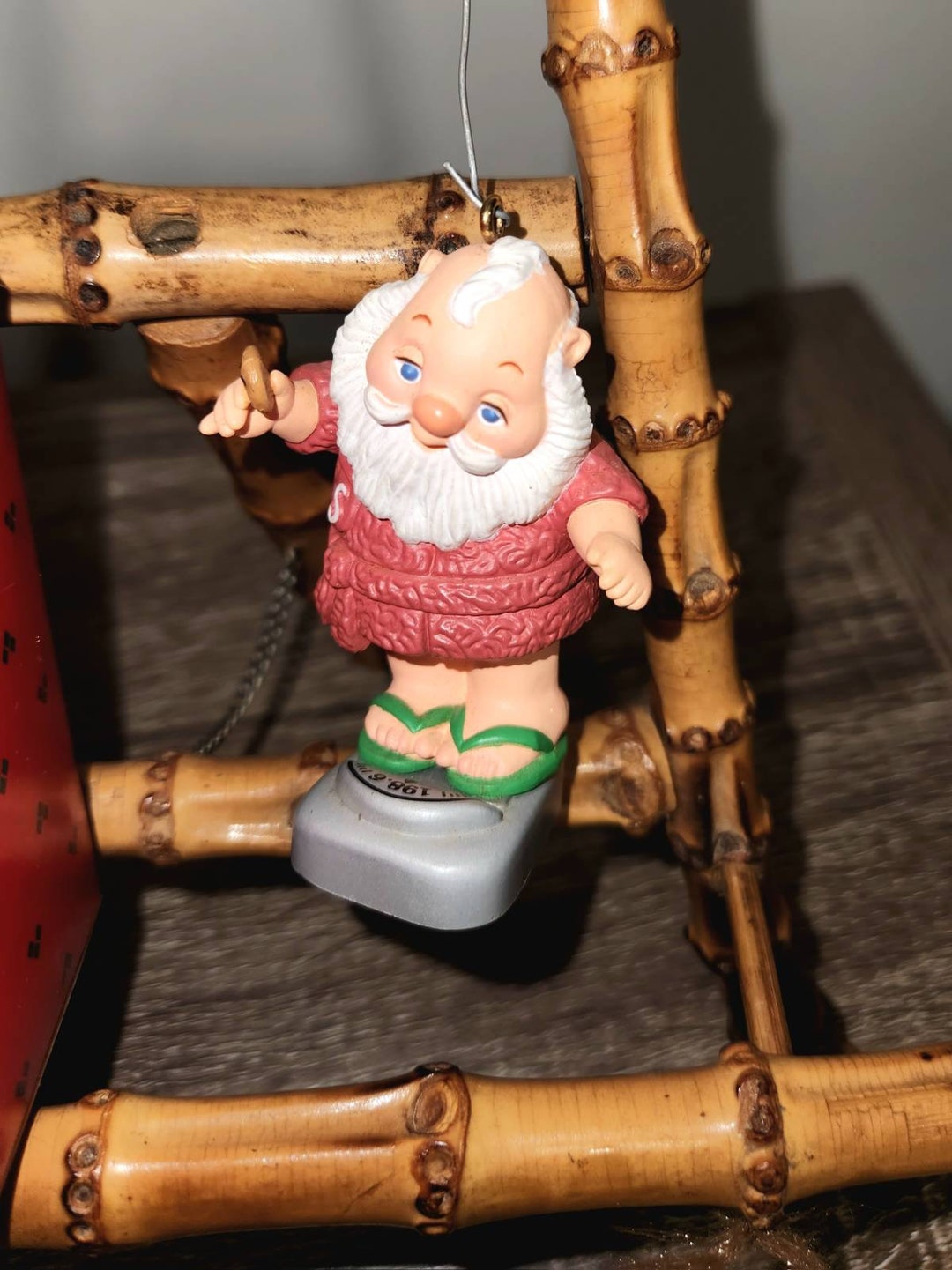 1986 Hallmark tipping the Scales Santa Ornament Etsy