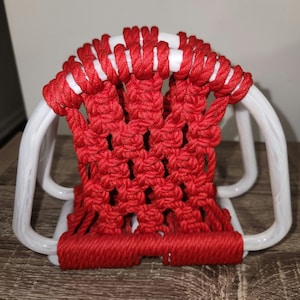 Beautiful Vintage Red Macramé Napkin Holder