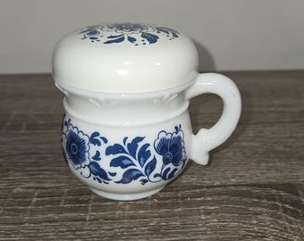 Vintage Avon Blue Delft Skin Lotion Empty Jar w/Lid
