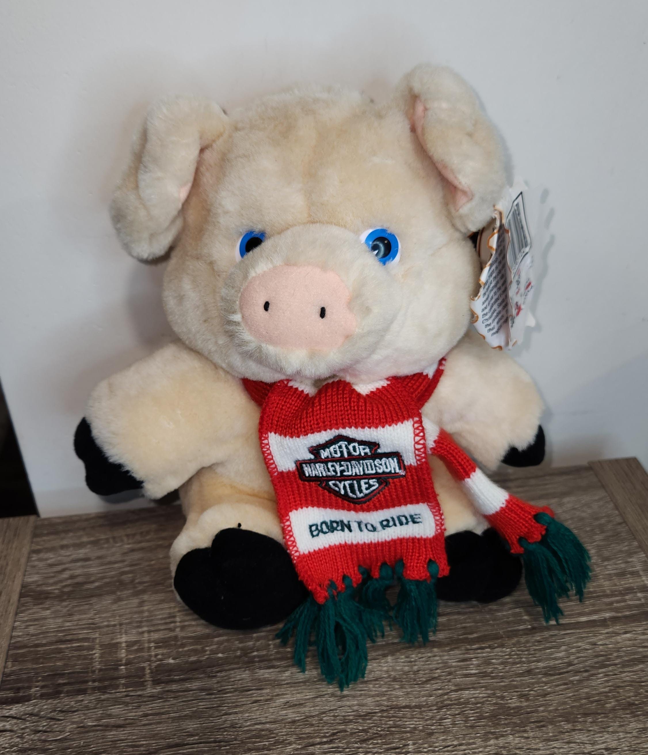 Vintage (1997) Harley Davidson 'born to Ride Pink' Pig 12” Plush