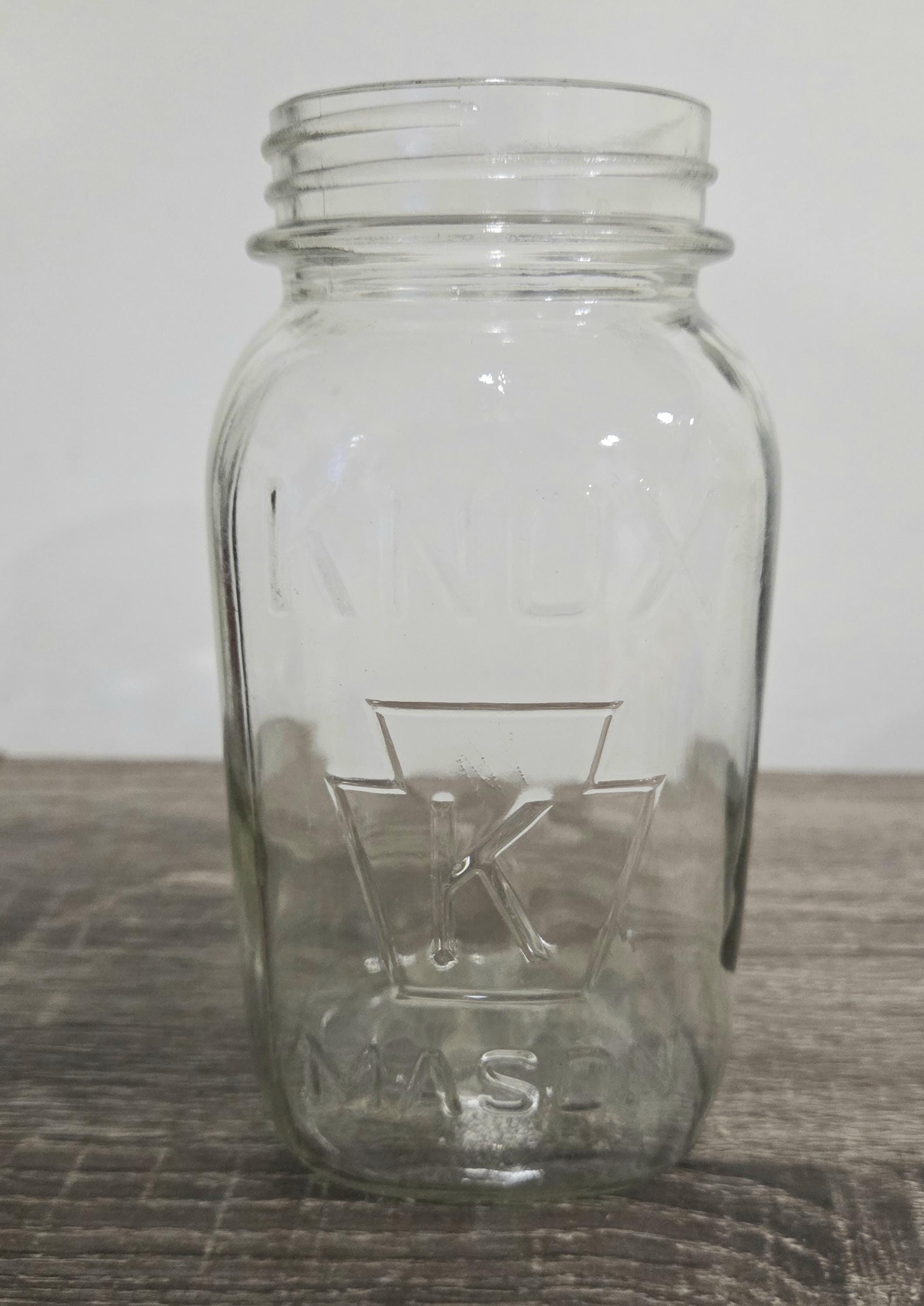 Vintage Knox Mason Jar Square Keystone Logo Canning Quart Jar SEE