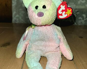 Ty GROOVY Tye-Dye Bear 8.5" Beanie Baby 1999 MWMT 