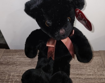 Vintage B.J. Toy Company Teddy Bear Plush with Brown Bow