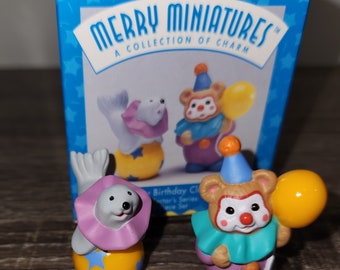 Hallmark Merry Miniatures 1996 Happy Birthday Clowns Collection of Charm