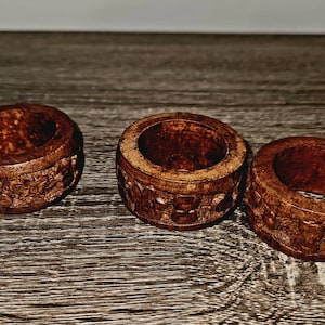 3 Wooden Napkin Rings