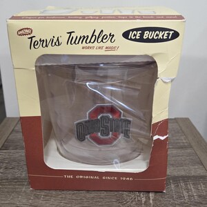 Vitnage Tervis Tumbler Clear Ohio State Patch Ice Bucket W/ Lid & Tongs Box