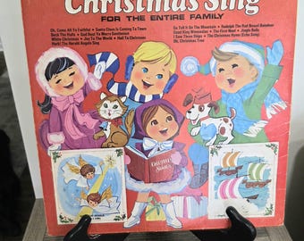 Vintage Christmas Sing for the Entire Family Vinyl Tinkerbell Label LP Record Tested And Works