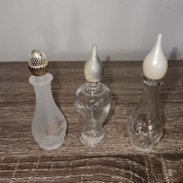 Set of 3 Miniature Glass Avon Perfume Bottles Empty