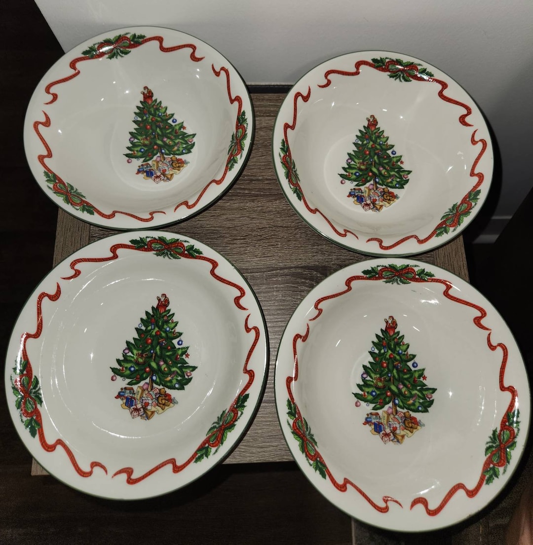 Tabletops Unlimited Christmas Bowls 1990's. Lot of 4 Etsy