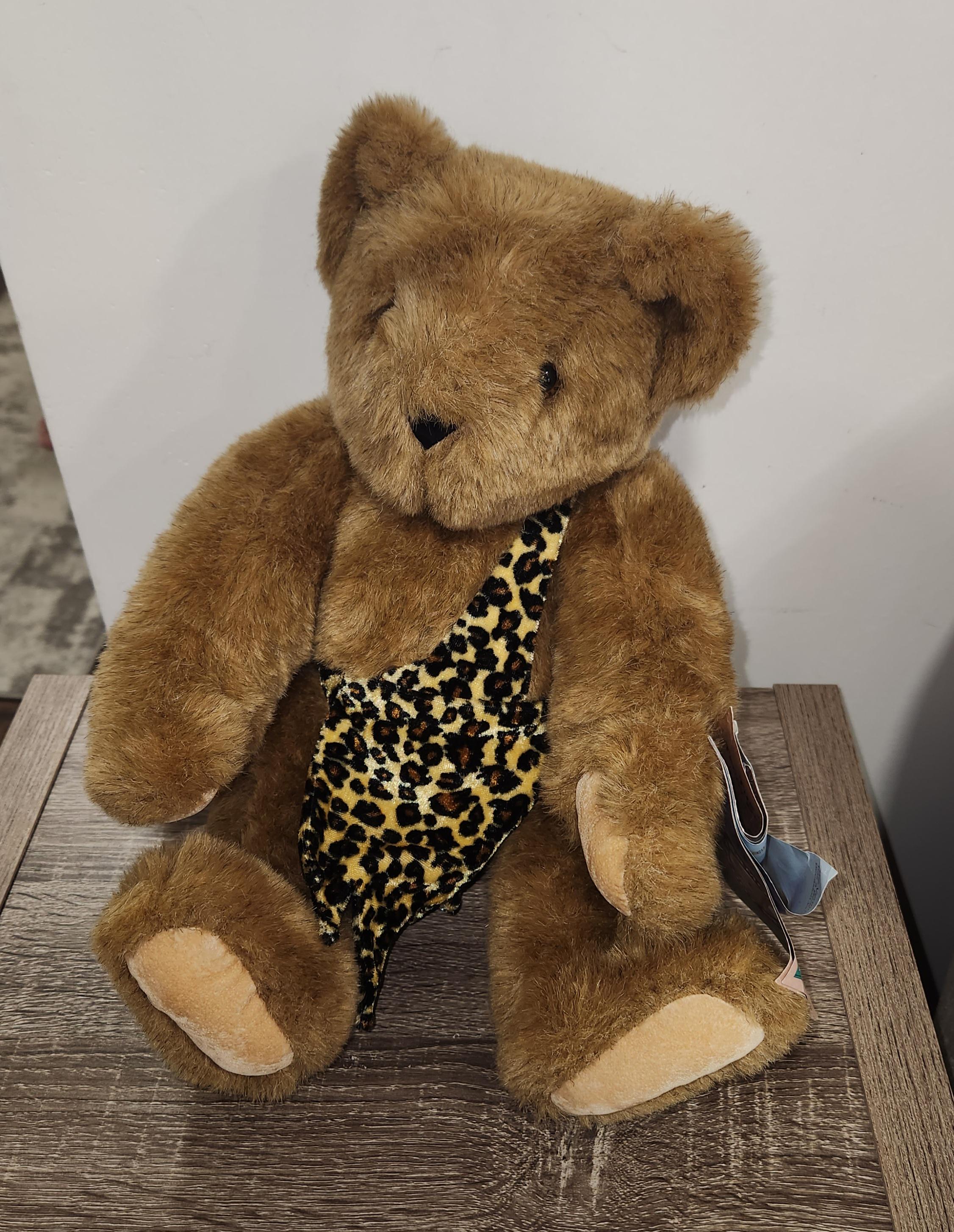 Original Vermont Teddy Bear With Jungle Outfit Fully Jointed