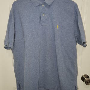 Polo RALPH LAUREN Mens Polo Shirt Blue Yellow Size XL.