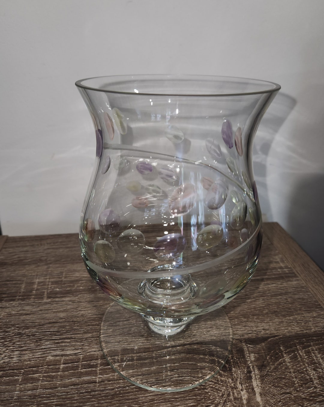 Partylite Glass Footed Hurricane Candleholder Vase Etsy