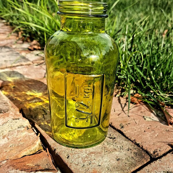 Yellow Glass Bottle Etsy