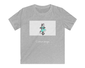 Yoga Cat Kids Softstyle Tee