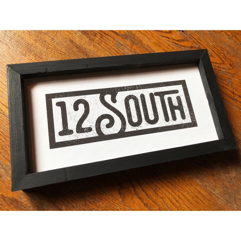 Cool Nashville Neighborhood 12 South Sign 8 X 16 Framed Canvas Print