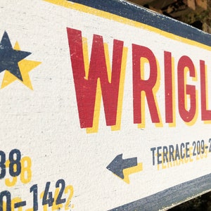 Chicago Cubs Wrigley Field stadium, cool rustic sign-screen printed on wood. 8 x 36- With FREE shipping