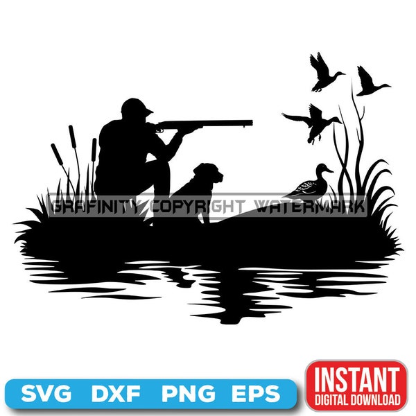 Duck Hunting svg - hunting svg  - Artsy Duck Hunting on a waterfowl graphics design - Digital download