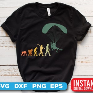 Paramotor svg - Paramotor png - Menschliche Evolution retro Vintage Paramotorik - Digitaler Download