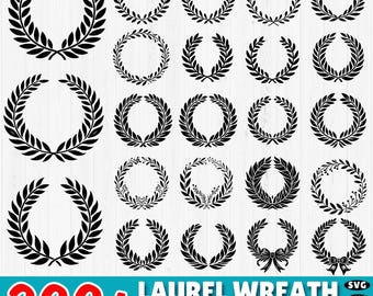 Laurel Wreath SVG Bundle: 200+ Floral Circle Cut Files (Commercial Use) (Instant Download)