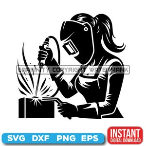 Welding SVG, Welder SVG, # 02 Female welding graphics, digital download