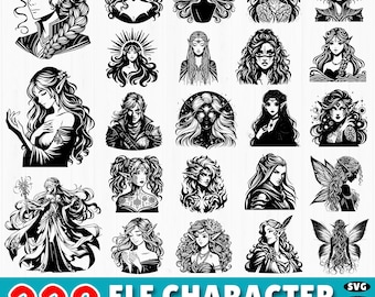 Elf Character SVG Bundle: 228 Christmas Elf Clipart, Cut Files (Commercial Use, Digital Download