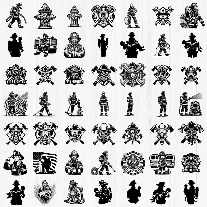 150+ Fire Fighter Svg | Fireman Dxf Bundle | Fire Department Clipart ...