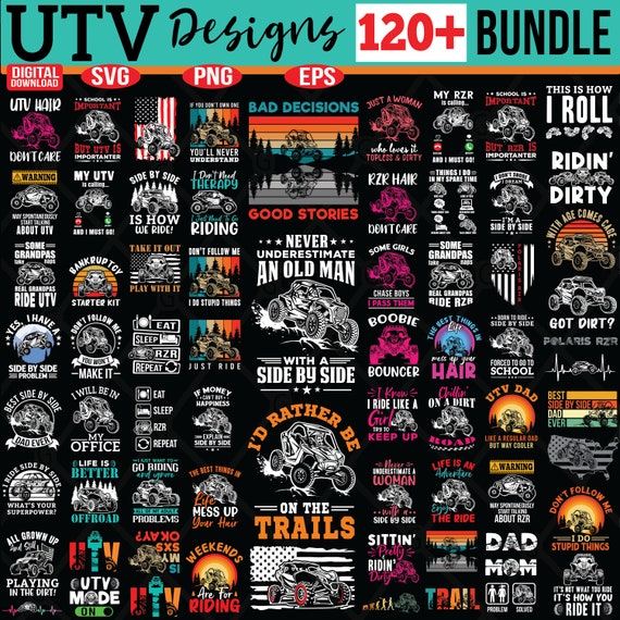 UTV svg - UTV png - 120+ side by side designs Bundle -  digital download