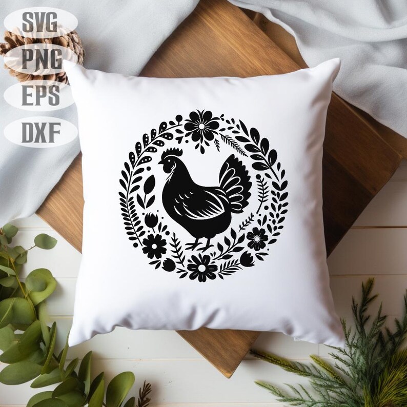 112 Floral chicken svg bundle | hen & rooster flower cut files | cricut svg dxf png pdf designs | farmhouse craft art | commercial use image 8